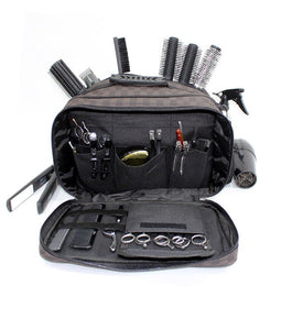 Hairdressing Kit Bag Barber Tool Bag for professionals in Black and Brown Check