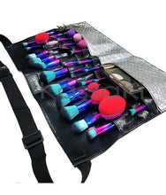 Load image into Gallery viewer, Professional Makeup Artist Brush Belt Bag in Silver - MK02