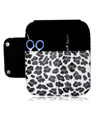 Hairdressing Scissor Holder Case Wallet - White Leopard