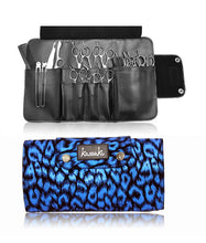 Load image into Gallery viewer, Hairdressing Scissor Tool Roll - Shear Case -  Blue Leopard
