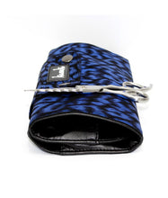 Load image into Gallery viewer, Hairdressing Scissor Tool Roll - Shear Case -  Blue Leopard