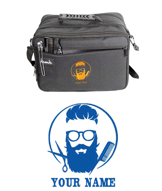 Personalised Hairdressing Kit Bag Custom Barber Bag in Black Kassaki Hair & Beauty