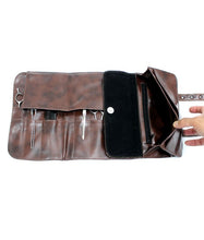 Load image into Gallery viewer, Hairdressing Scissor Case - Shear Tool Roll for Barbers-  Dark Brown