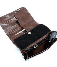Load image into Gallery viewer, Hairdressing Scissor Case - Shear Tool Roll for Barbers-  Dark Brown