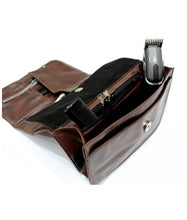 Load image into Gallery viewer, Hairdressing Scissor Case - Shear Tool Roll for Barbers-  Dark Brown