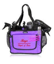 Load image into Gallery viewer, Personalised Hairdressing Session Bag Custom Hair Stylists Equipment Bag in Purple