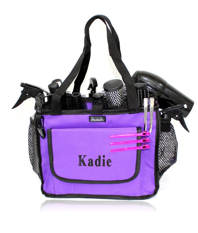 Personalised Hairdressing Bag Custom Mobile Hairdressing Session Bag in Purple
