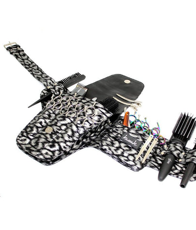 Hairdressing Scissors Tool belt Bag in Silver Leopard