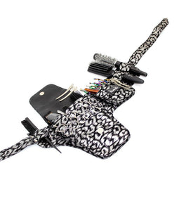 Hairdressing Scissors Tool belt Bag in Silver Leopard