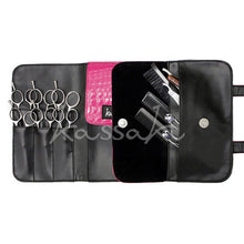 Load image into Gallery viewer, Kassaki Hairdressing Scissor Case - Shear Tool Roll for Barbers-  Pink
