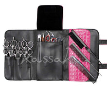 Load image into Gallery viewer, Kassaki Hairdressing Scissor Case - Shear Tool Roll for Barbers-  Pink
