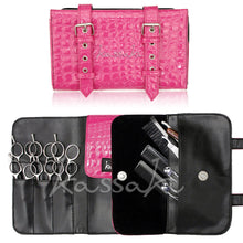 Load image into Gallery viewer, Kassaki Hairdressing Scissor Case - Shear Tool Roll for Barbers-  Pink