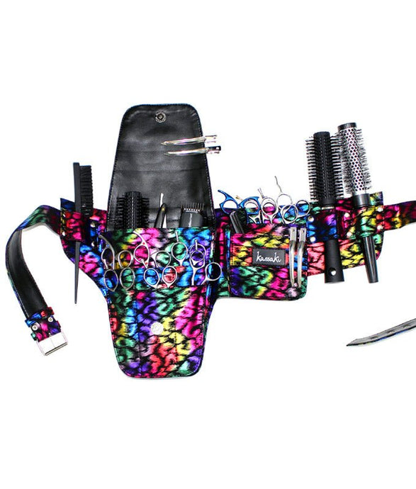 Hairdressing Scissors Tool belt Bag in - Rainbow Leopard