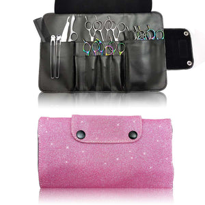 Hairdressing Scissor Case Tool Roll - Pink Glitter TR03