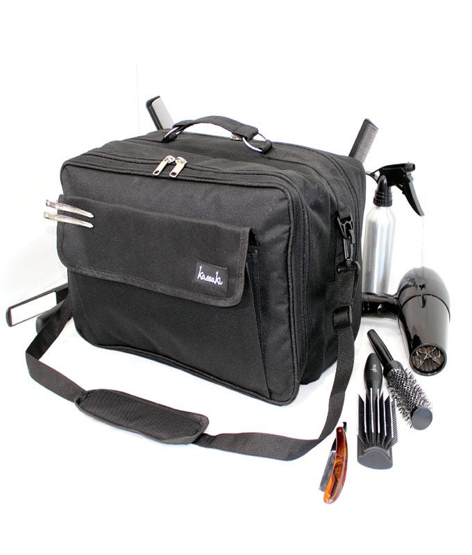Large Hairdressing Tool Bag for Equipment Carry Case Holdall - Black Flap