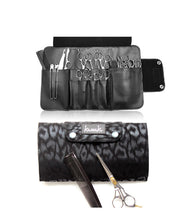 Load image into Gallery viewer, Hairdressing Scissor Case - Shear Tool Roll -  Black Leopard