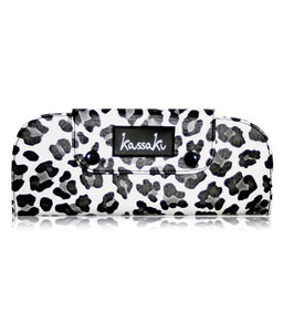 Hairdressing Scissor Holder Case Wallet - White Leopard