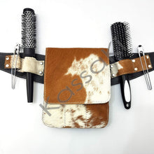 Load image into Gallery viewer, Natural Tri Brown Cowhide Square Belt - SQ02