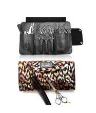 Load image into Gallery viewer, Hairdressing Scissor Tool Roll - Shear Case -  Gold Leopard