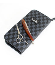 Load image into Gallery viewer, Kassaki Hairdressing Sturdy Scissor Case - Black Check