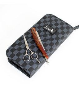 Kassaki Hairdressing Sturdy Scissor Case - Black Check