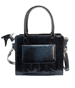 Designer Ladies Hairdressing Session Bag in Black Croc