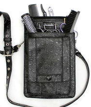 Load image into Gallery viewer, Hairdressing Scissor Tool Belt Shear Pouch Jazz Flap in Black Ostrich