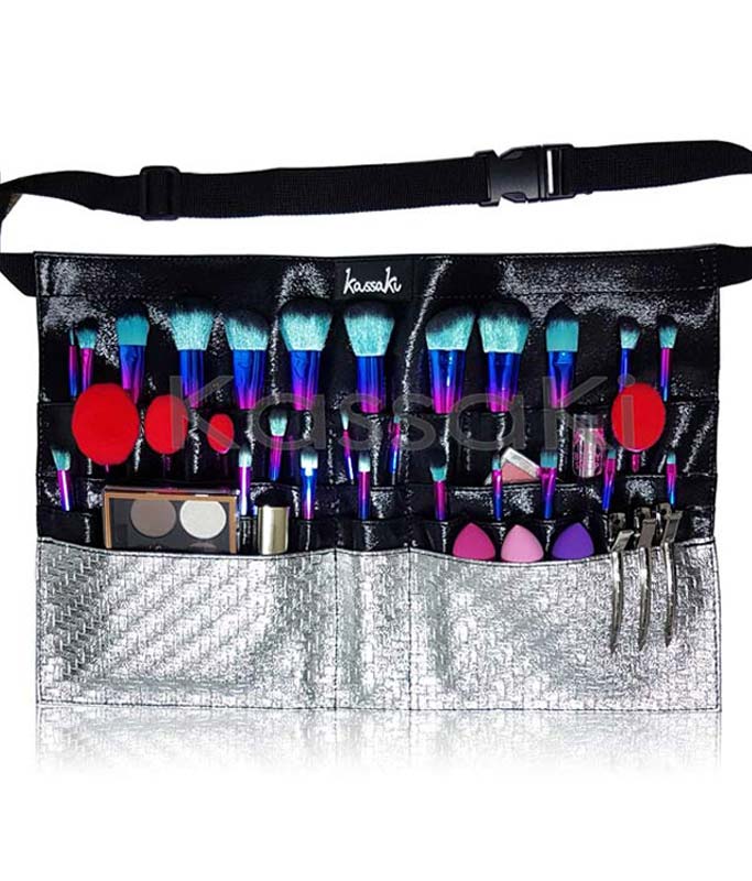Professional Makeup Artist Brush Belt Bag in Silver - MK02