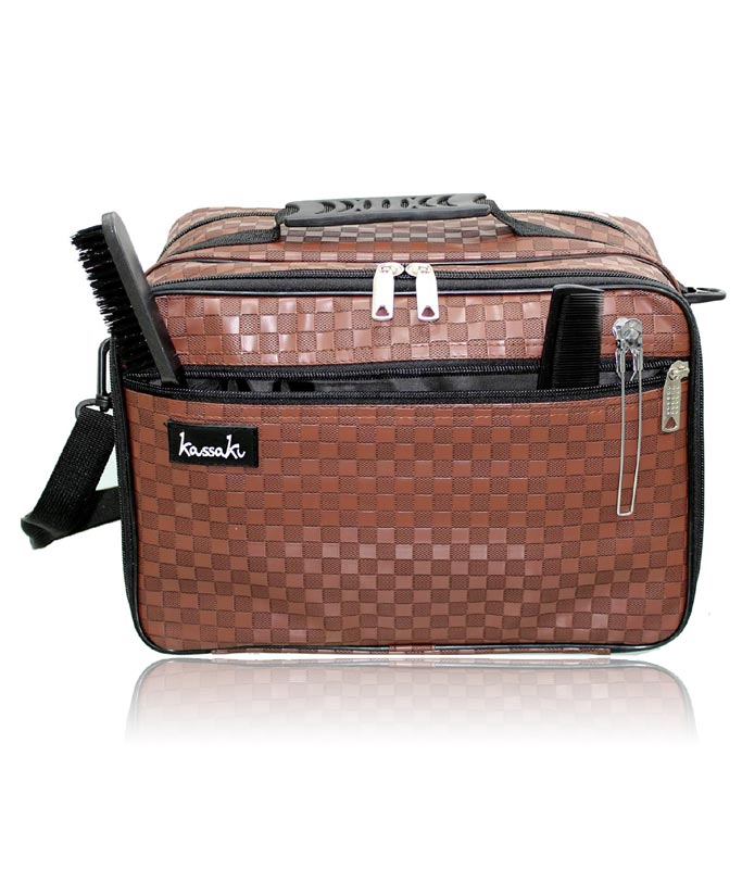 Hairdressing Bag in Brown Check WB