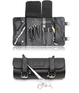 Leather Hairdressing Scissors Case Tool Roll for Barber  Hairstylists  Pet Groomers