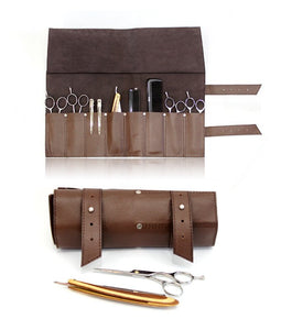 Leather Shear Tool roll for Hairdressers and Barbers Scissors Case