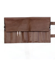 Load image into Gallery viewer, Leather Hairdressing Scissor Case - Barber Shear Tool Roll -  Brown