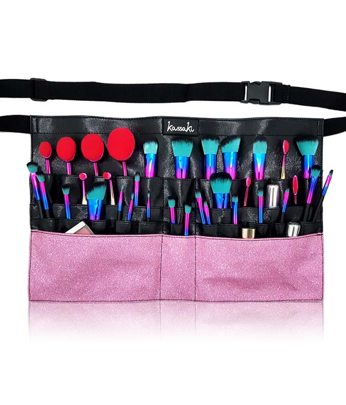 Vær modløs appetit Aflede Professional Makeup Artist Brush Belt Bag in Pink Glitter - MK06 – Kassaki  Hair & Beauty