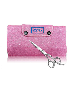 Personalised Hairdressing Scissors Case Tool Roll - Pink Glitter