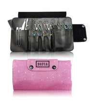 Load image into Gallery viewer, Personalised Hairdressing Scissors Case Tool Roll - Pink Glitter