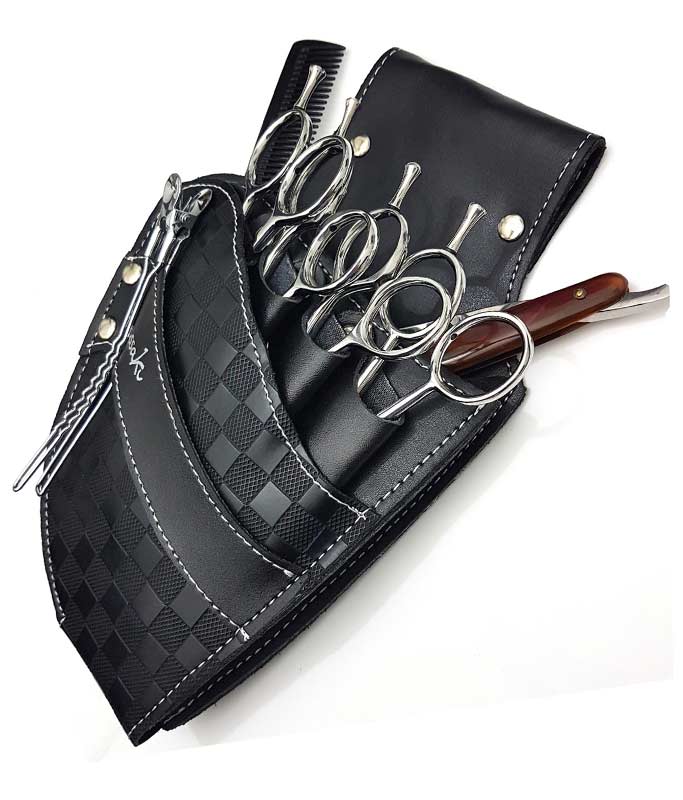 Hairdressing Scissors Pouch in Black Check – Kassaki Hair & Beauty
