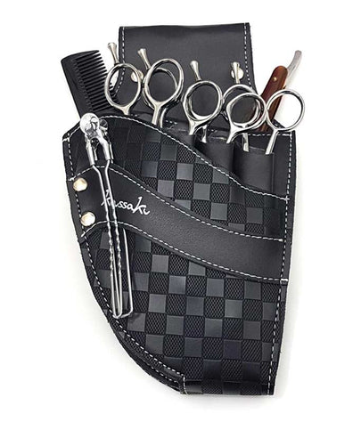 Hairdressing Scissors Pouch in Black Check