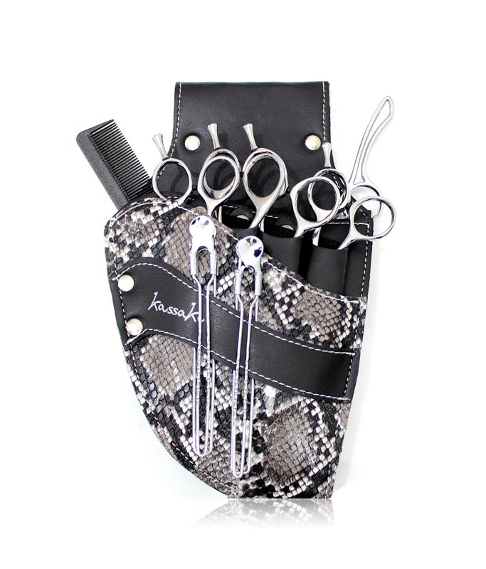 Hairdressing Scissors Pouch in Grey Snake