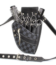 Load image into Gallery viewer, Hairdressing Scissors Pouch Waist Tool Belt - Black Check