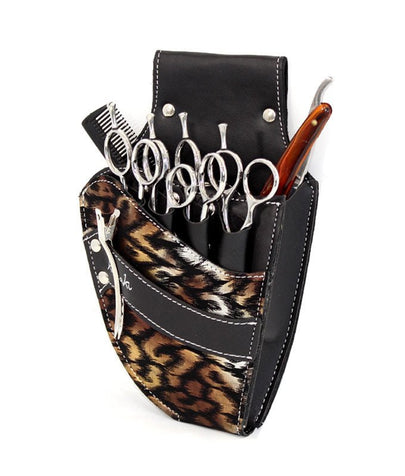 Hairdressing Scissors Pouch - Gold Leopard