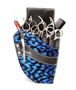 Hairdressing Scissors Pouch - Blue Leopard