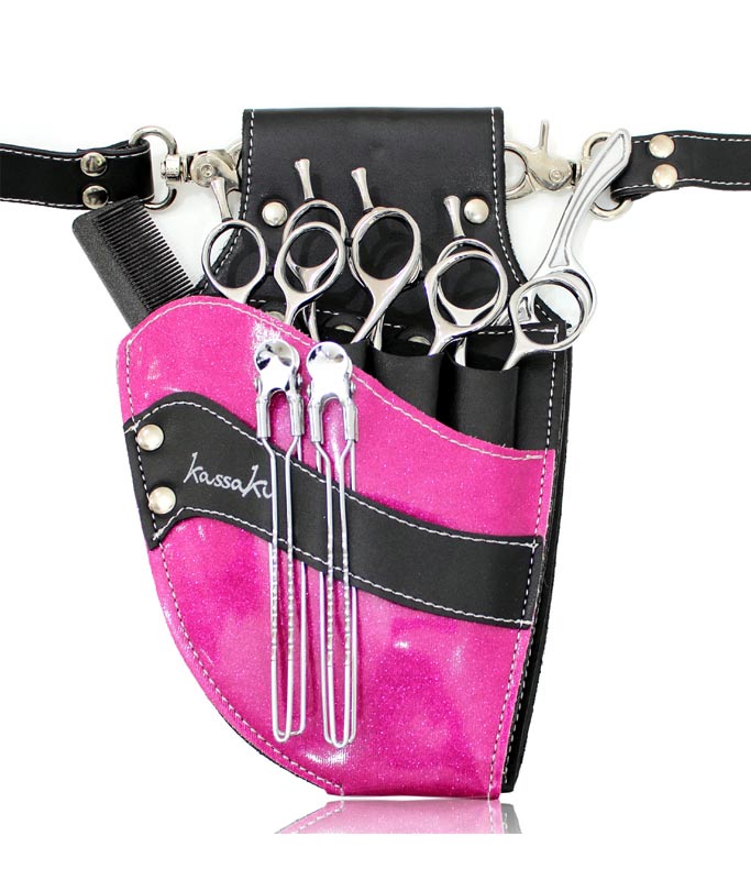 Hairdressing Scissors Pouch in Pink Glitter
