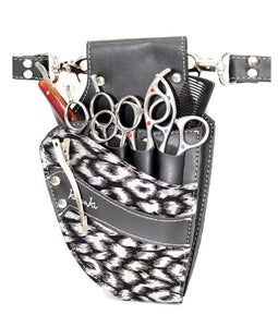 Hairdressing Scissors Pouch - Silver Leopard