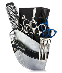 Hairdressing Scissors Pouch in Silver Cowhide