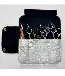 Hairdressing Scissor Holder Case Wallet - Silver