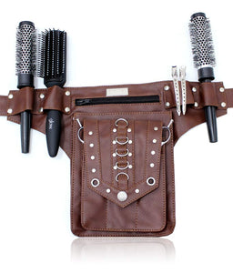 Kassaki Pro Hairdressing Tool Belt Brown Stud - ST04