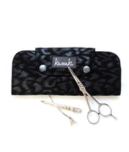 Load image into Gallery viewer, Hairdressing Scissor Case Wallet Tool Roll - Black Leopard
