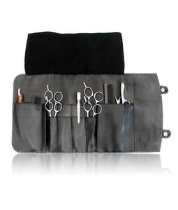 Personalised Hairdressing Scissor Case - Shear Case Tool Roll -  Black stud