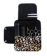 Load image into Gallery viewer, Hairdressing Scissor Case Wallet Tool Roll -Gold Leopard
