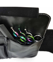 Load image into Gallery viewer, Hairdressing Scissor Case - Shear Tool Roll -  Black Shiny Check